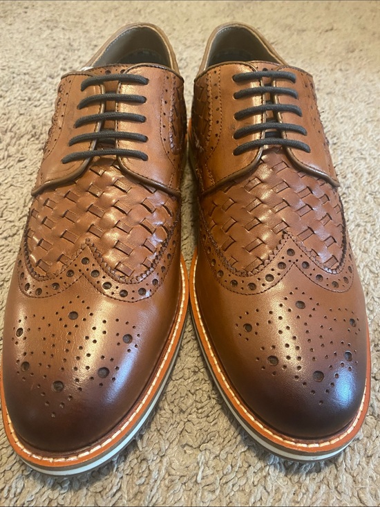 Thomas & Vine Mens Radcliff Tru Comfort Foam Lace-up Woven Wingtip Derby-Size 10
